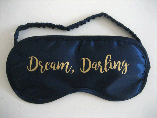 Schlafmaske LAB811::Satinstoff mit 1-c-Siebdruck gold